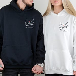 Custom Matching Hoodies For Couples Sweatshirt, Pinky Promise Hoodie, Personalized Name Sweater For Valentines Day Gift, Anniversary Gift