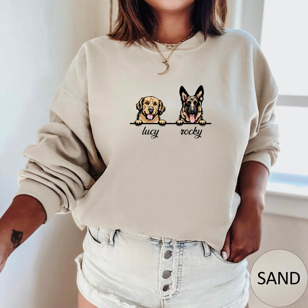 Custom Dog Sweatshirt, Personalized Dog Face Sweatshirt With Name ...