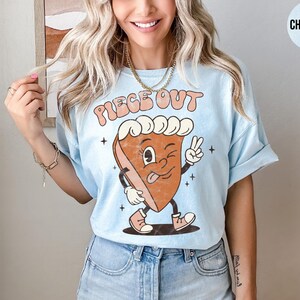 Piece Out Retro Pumpkin Pie Shirt Thanksgiving Shirt Fall Tshirt Women Cute Fall Crewneck Fall Graphic Tee Thankful Comfort Colors Tee image 9