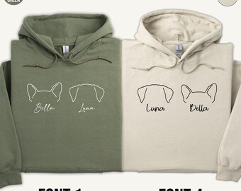 Custom Pet Lover Sweatshirt, Personalized Dog Ears Sweater, Dog Mom Sweatshirt, Dog Dad Hoodie, Christmas Gift, Dog Lovers Gift