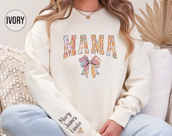 Sweat à capuche Coquette Mama, Sweat-shirt Bow Mama, Pull mignon pour maman, Sweat-shirt tendance pour maman, Cadeau d'anniversaire pour maman, Cadeau pour la fête des mères, Sweat-shirt pour maman