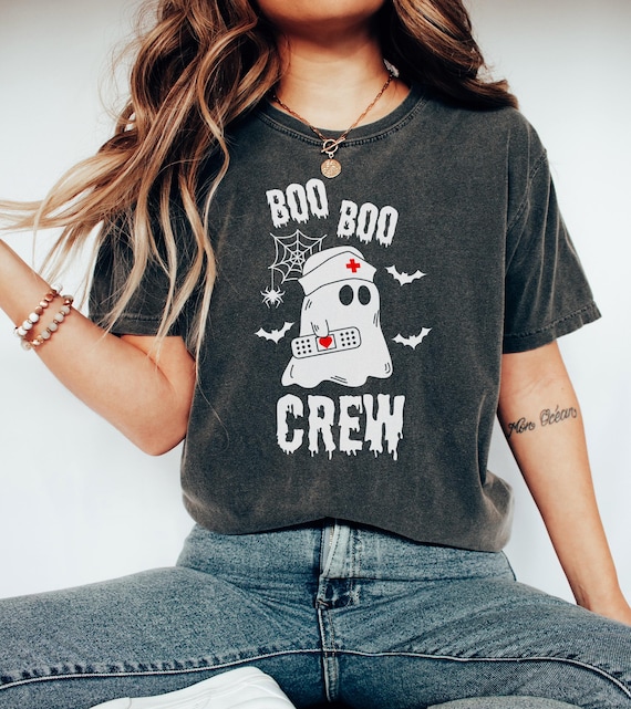 Halloween Nurse Shirt, Boo Boo Crew Shirt, Comfort Colors Boo Tshirt, Cute Halloween Shirt Nurse, Halloween RN Shirt, Ghost Nurse Crewneck