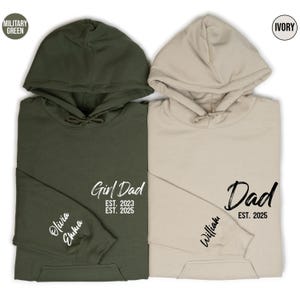 Custom Dad Hoodie, Personalized Dad Est Sweatshirt With Kids Names,Fathers Day Gift,Girl & Dad Sweatshirt,Boy and Dad Sweater,Daddy Crewneck