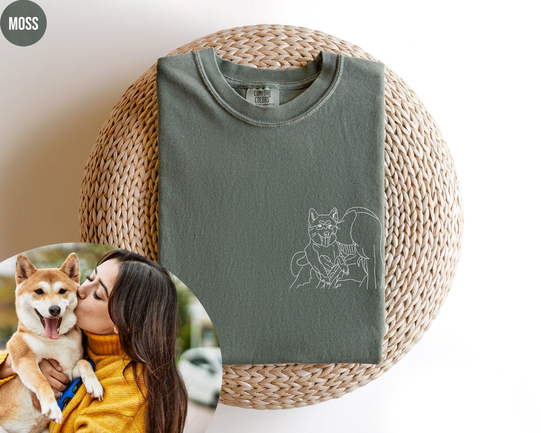 Custom Pet Portrait Shirt, Comfort Colors Personalized Portrait With