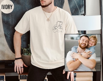 Custom Photo Shirt for Dad Father's Day Tshirt Personalized Dad Portrait Shirt Fathers Day Gifts for Dad Birthday Gifts for Husband Crewneck