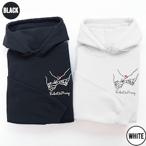 Custom Matching Hoodies For Couples Sweatshirt, Pinky Promise Hoodie, Personalized Name Sweater For Valentines Day Gift, Anniversary Gift
