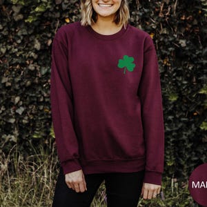 Sweat-shirt trèfle, pull de la Saint-Patrick, pull ras du cou irlandais pour la Saint-Patrick (femme), sweat à capuche Saint-Patrick, pull trèfle porte-bonheur image 7
