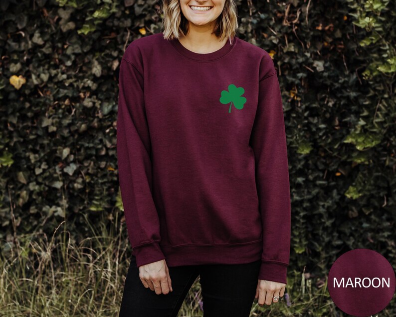 Sweat-shirt trèfle, pull de la Saint-Patrick, pull ras du cou irlandais pour la Saint-Patrick (femme), sweat à capuche Saint-Patrick, pull trèfle porte-bonheur image 7