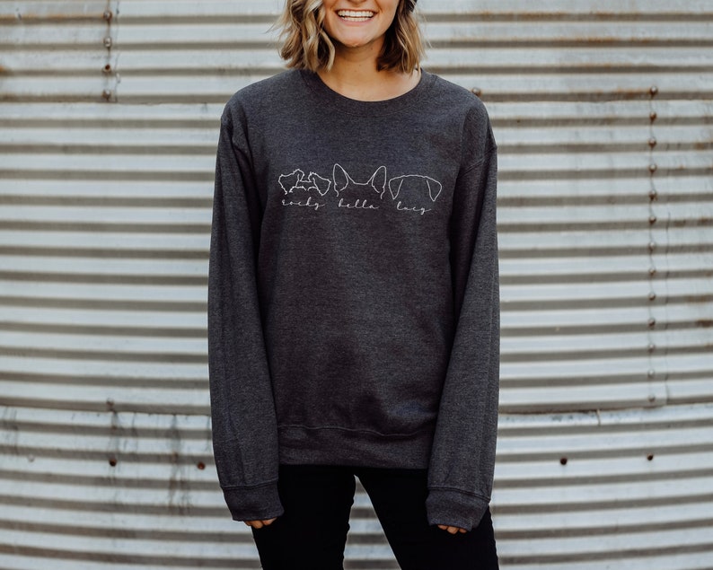 Personalized Dog Ear Sweatshirt Custom Dog Sweatshirt With Etsy