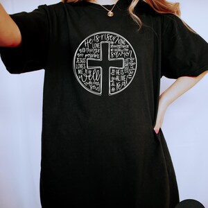 He Is Risen Shirt, Comfort Colors Easter Tshirt, Cross With Words Shirt, Jesus Shirt, Christian Cross Crewneck, Bible Verse Tee, Easter Gift image 7