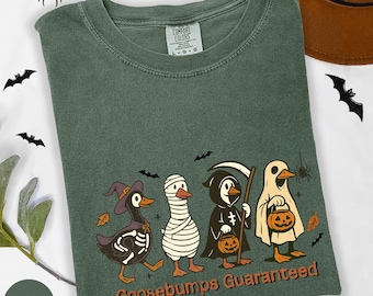 Comfort Colors Goosebumps Shirt, Retro Halloween Goose Tshirt, Silly Goose Tee, Spooky Goose T-shirt, Funny Duck T Shirt, Spooky Ghost Tee