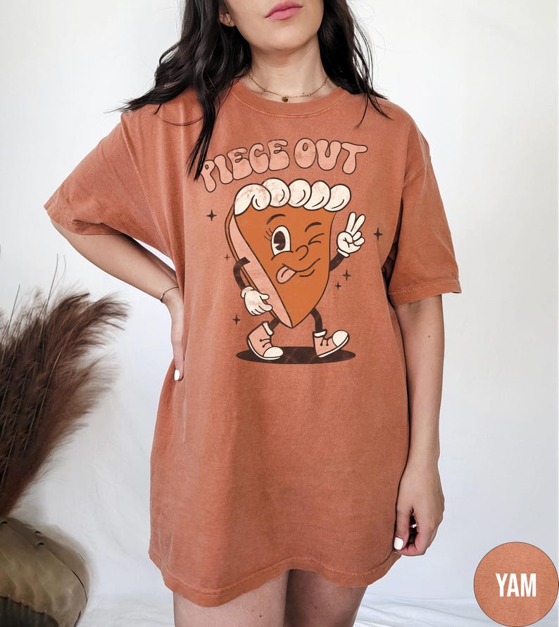Piece Out Retro Pumpkin Pie Shirt Thanksgiving Shirt Fall Tshirt Women Cute Fall Crewneck Fall Graphic Tee Thankful Comfort Colors Tee image 6