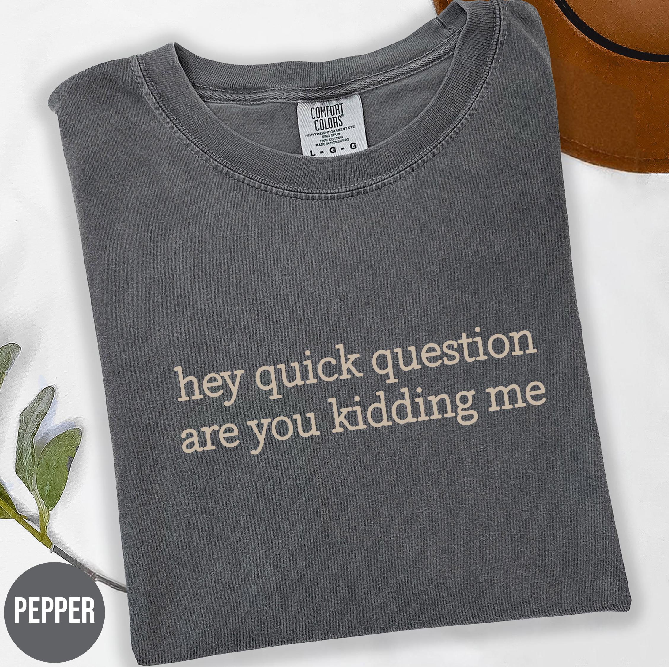 Comfort Colors® Hey Quick Question Are You Kidding Me Shirt,  Sarcastic Tshirt,  Funny Humor Shirt, Funny Meme Shirt, Mental Health Shirt