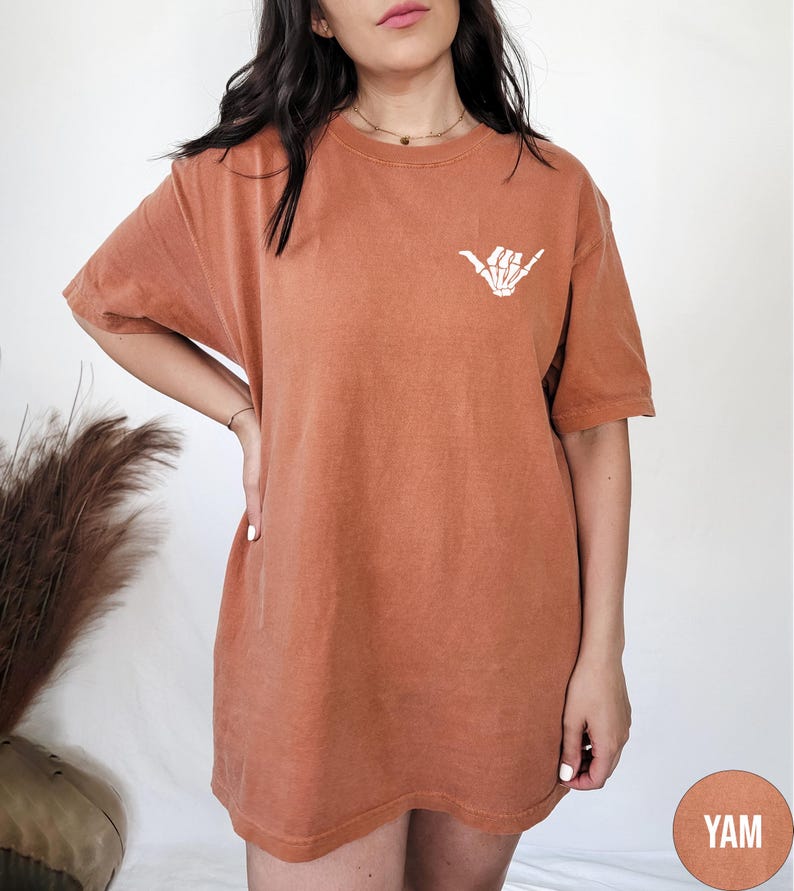 Hang Loose Shirt, Skeleton Hand Shirt , Skeleton hang Loose Shirt, Skeleton Shaka Shirt, Halloween Tshirt, Comfort Colors, Crewneck image 3