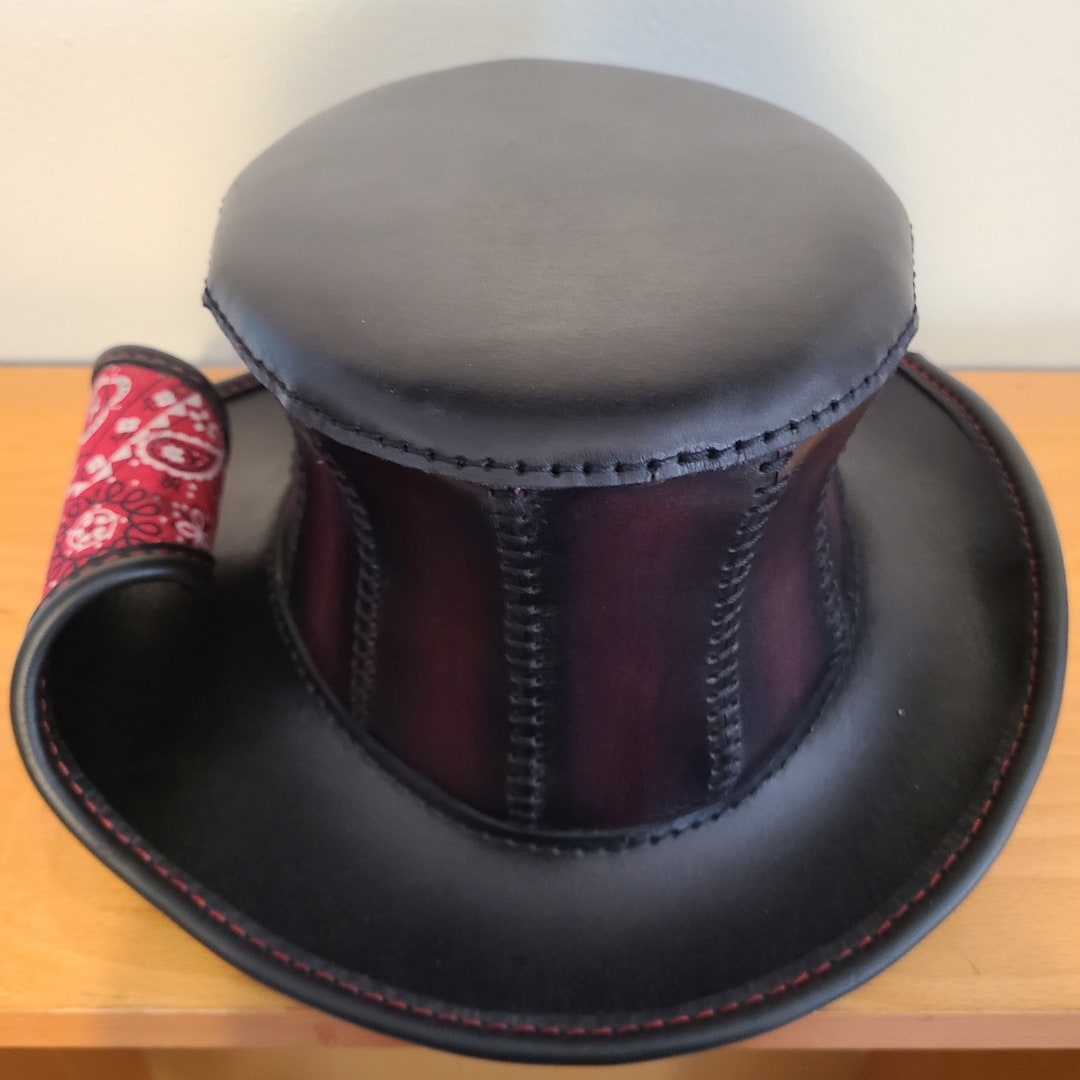 Extravagant Corset Top Hat. Custom Made Hand Sewn. Leather Hat Etsy