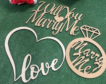 Valentine's Day Wooden Sign: 'Will You Marry Me' Laser Cut Proposal Decor
