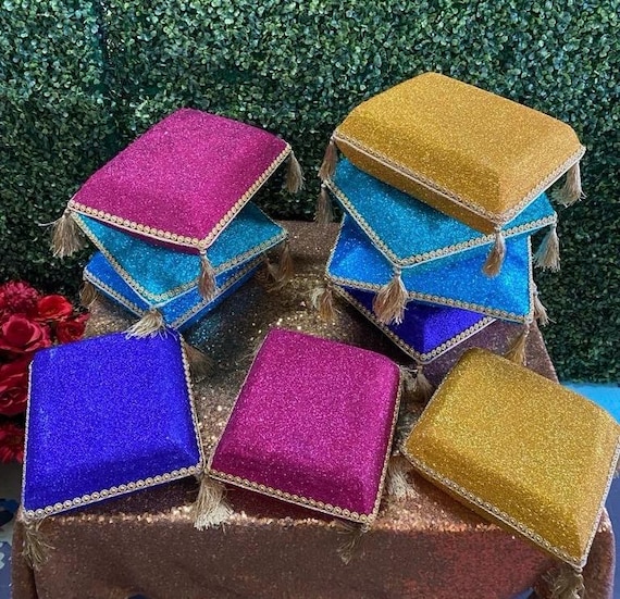 3D Luxury Decorative FOAM Floor Pillow with Gold Tassels