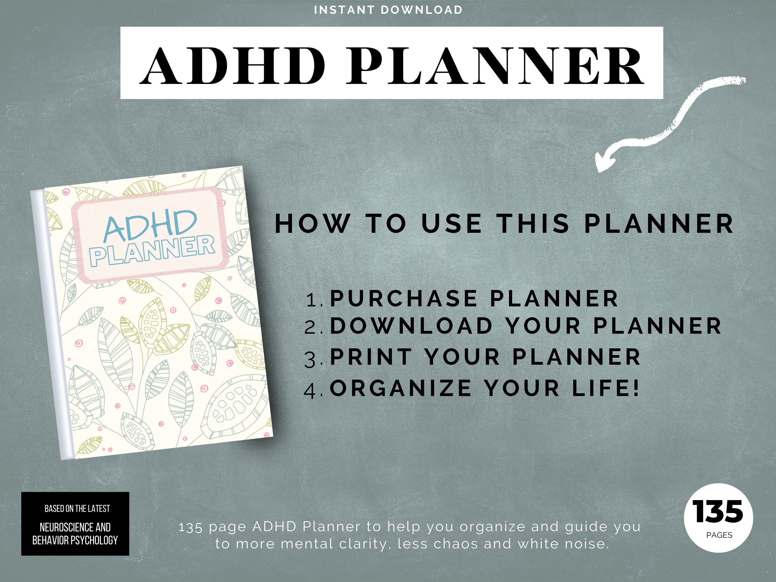 Adhd Adhd Planner Adhd Planner Printable Adhd Digital Planner Adhd