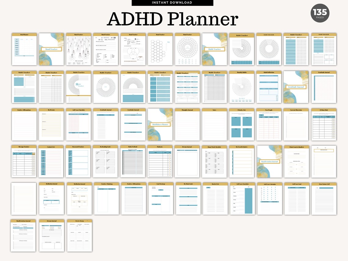 ADHD Planner, Adhd Planner Printable, ADHD, ADHD Digital Planner, Adhd