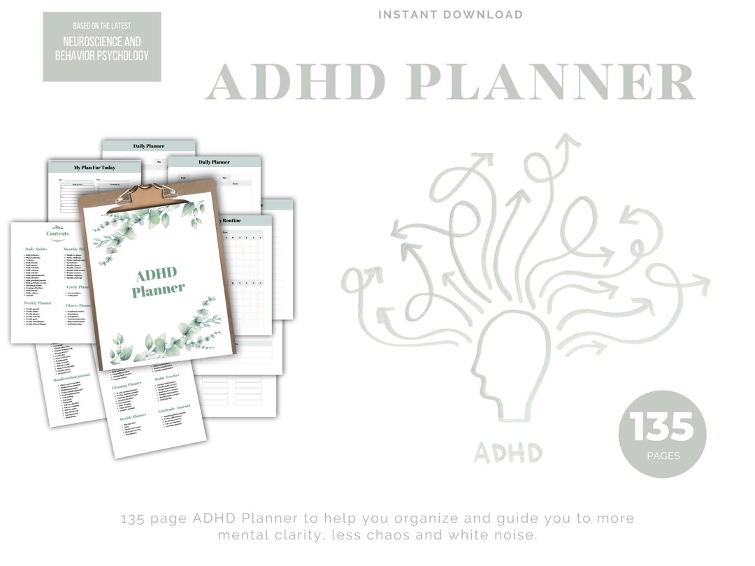 ADHD Planner, Adhd Journal, Adhd Digital Planner, Adhd Planner Adult