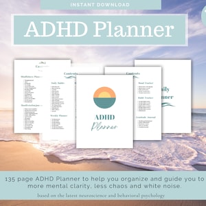 ADHD Planner, adhd journal, adhd digital planner, adhd planner adult, adhd organizer, adhd workbook, adhd work planner, adhd, adhd printable
