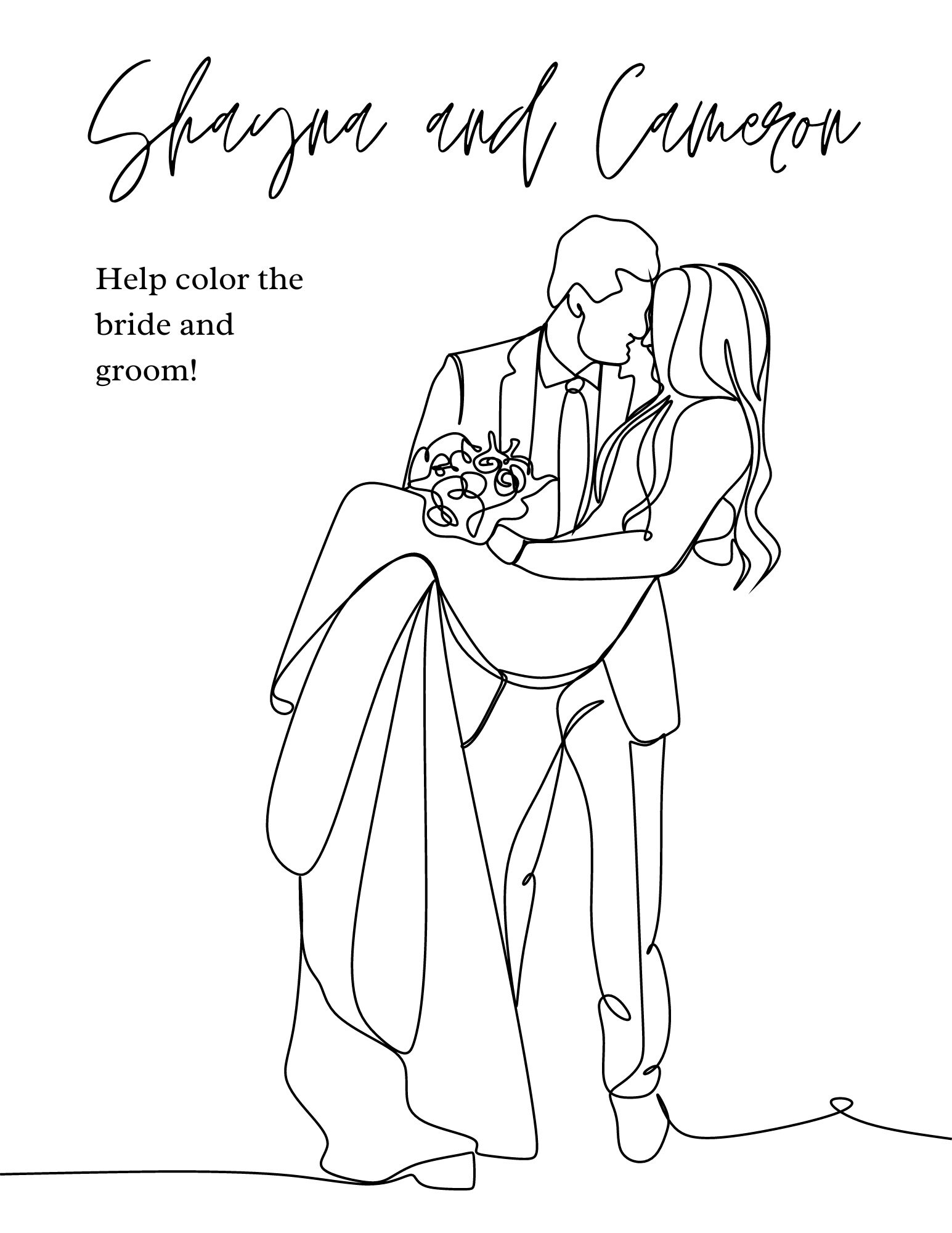 Wedding Activity Coloring Page - Canva Editable Template Instant ...