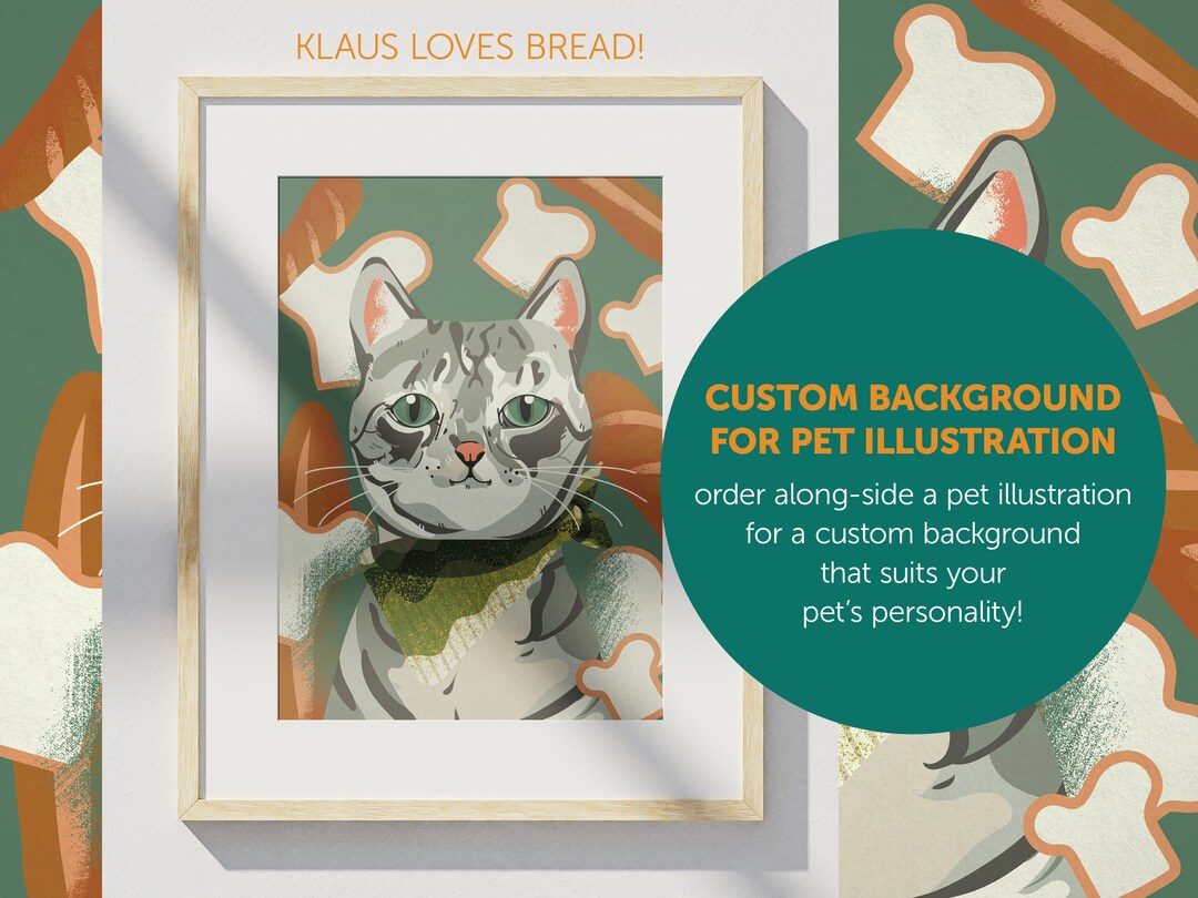 Custom Background for Handmade Custom Pet Portrait Illustration - Etsy