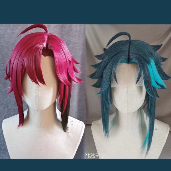 Xiao/Heizou Genshin Impact Cospay Wig/Lace Front Wig/Glue hairline/Custom Made Cosplay Wig/Fox&Shion Collab  [Read description before order]