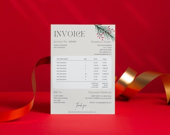Christmas Invoice Template BUNDLE | Boho Small Business | Modern Client Invoice | Editable Template | Business Invoice | Canva