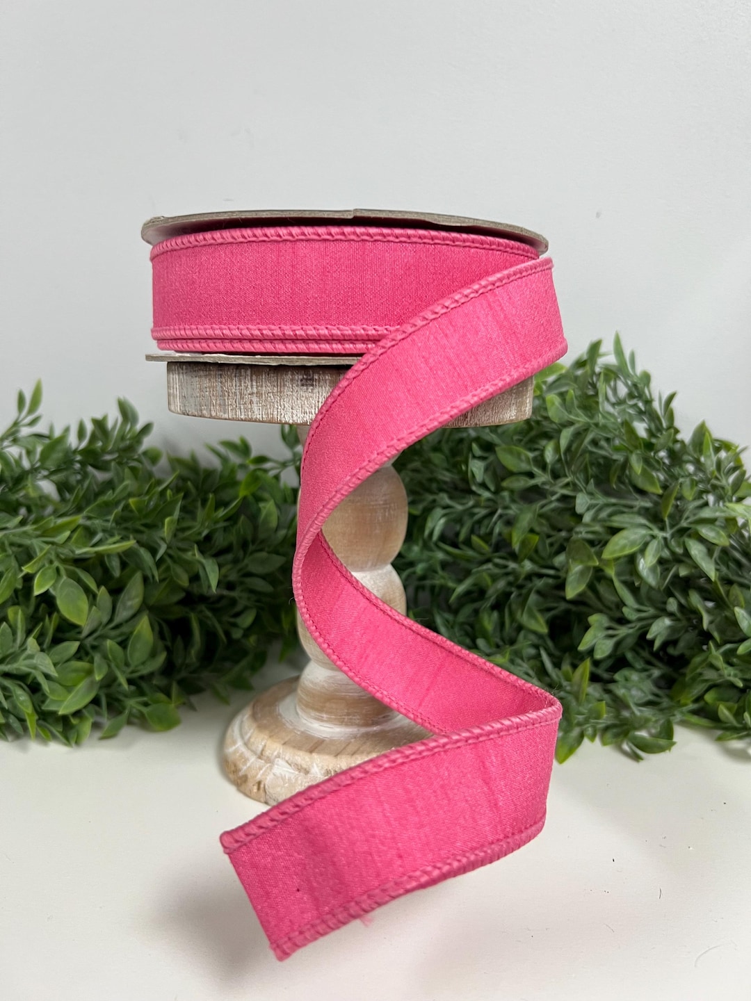 1 Inch Pink Dupion Ribbon, Farrisilk Ribbon, Spring Ribbon, Accent ...