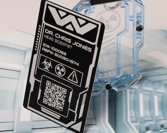 Personalized Custom ID Card - Laser Engraved Aluminum - Gift for Sci-Fi fans