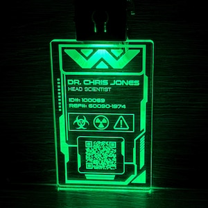 Crachá de acesso personalizado com iluminação LED Weyland Yutani, presente perfeito para fãs de Alien