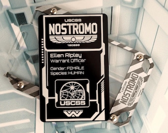 Identificación de acceso personalizada USCSS NOSTROMO Weyland Yutani en aluminio grabado con láser: regalo para fanáticos de Alien