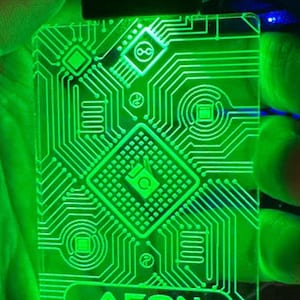 Cyber Punk Circuit Led Pendant - Made in USA | Color Changing - Stocking Stuffer - Cyberpunk Keychain