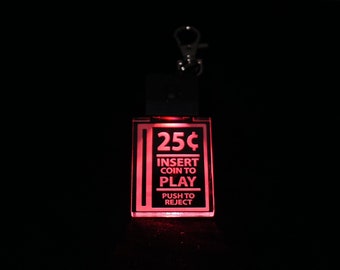 Retro Arcade LED Key Chain - Insert Coin LED Key Chain - Geek Gear