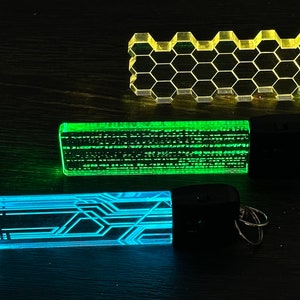 Porte-clé Cyberpunk - Changement de couleur - Bas de Noël - Porte-clé Cyberpunk lumineux