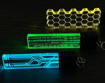 Cyberpunk Keychain - Color Changing - Stocking Stuffer -Light Up Cyberpunk Keychain
