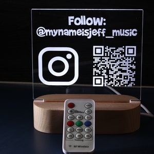 Personalized LED QR Code Sign - Scan to Pay Sign - Connect With Us Sign -  Business Social Media Sign, Social Media Sign - QR Code Sign