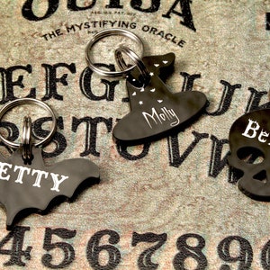 Personalized Bat Pet Tag or Human ID Tag, Perfect tag for cats, 10 different fonts available, Spooky Pet Tags, Cat ID Tag