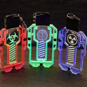 LED Cyberpunk Emergency Access Key  Pendant - Cyberwear - Futuristic Cosplay Prop
