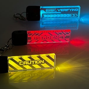 Futuristic Cyberpunk Keychain - Color Changing - Futuristic LED Keychains - Stocking Stuffer -Light Up Cyberpunk Keychain