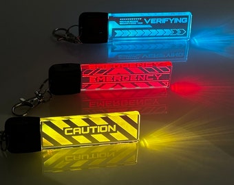Futuristic Cyberpunk Keychain - Color Changing - Futuristic LED Keychains - Stocking Stuffer -Light Up Cyberpunk Keychain