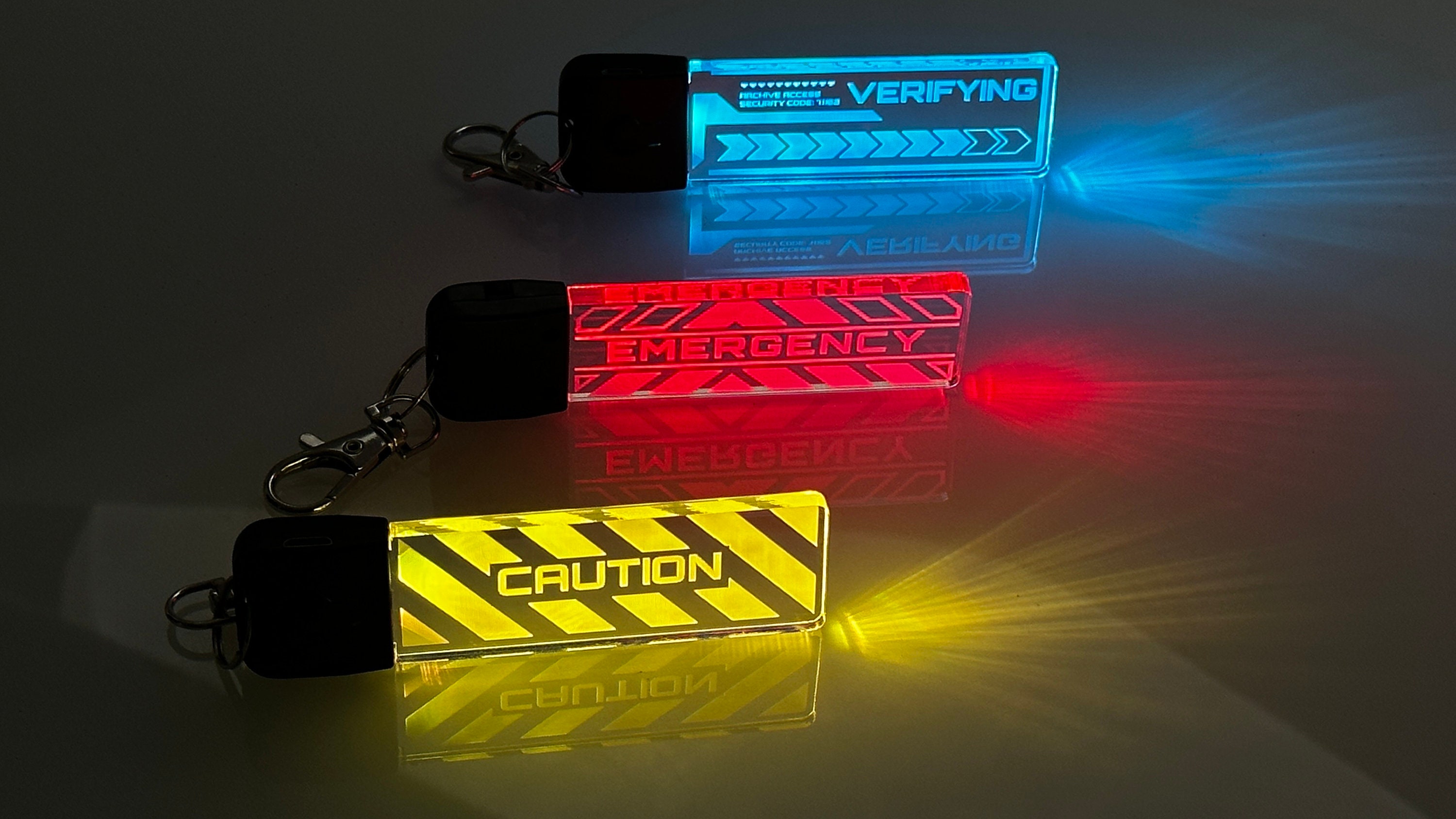 Futuristic Cyberpunk Keychain - Color Changing - Futuristic