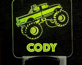 Monster Truck Sign - Monster Truck LED Sign - Monster Truck LED Night Light - Personalized LED Sign - Monster Truck Personalized Sign