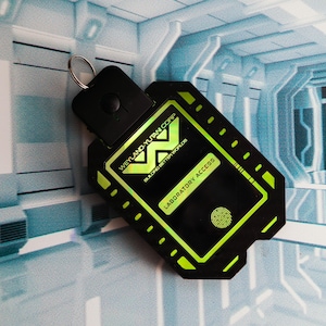 Personalized Sci-Fi LED Accessory, Weyland, Aperture, Umbrella, Cyberdyne, Biohazard, and more, Rechargeable Badge for Cosplay & Conventions