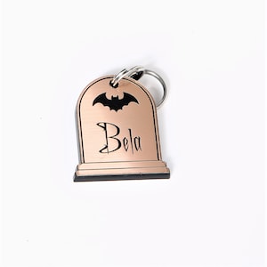 Grave Perfection Tombstone Personalized Pet Tag Halloween Cat ID Tag Spirit Friendly Dog ID Tag Witch Pet Tag Spooky Pet Tag Copper