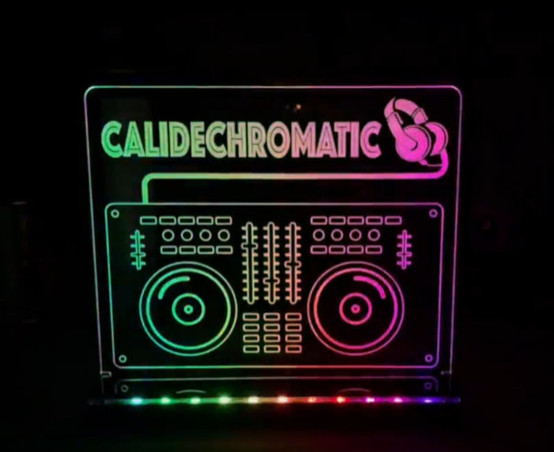 DJ Board LED Sign - 16 Color Change - Acrylic Lamp - Night Light - Edge ...
