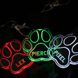 Human Pup Necklace Light Up Dog Tag Color Changing Stocking Stuffer LED Bone Tag Acrylic Name Tag image 5