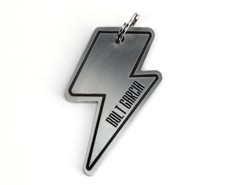 Zeus Lightning Bolt Personalized Pet Tag, Thunder Pet Tag, Storm Pet Tag, Stainless Steel