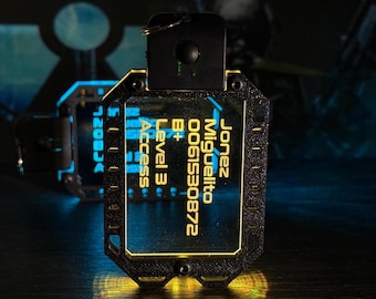 Personalized Cyberpunk LED Military Dog Tags – Rechargeable Acrylic Badge for Cosplay & Conventions